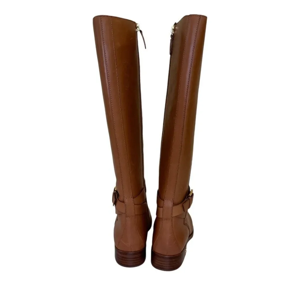 TORY BURCH Brooke Riding Boot Tan Calf Leather NEW - Picture 4 of 13